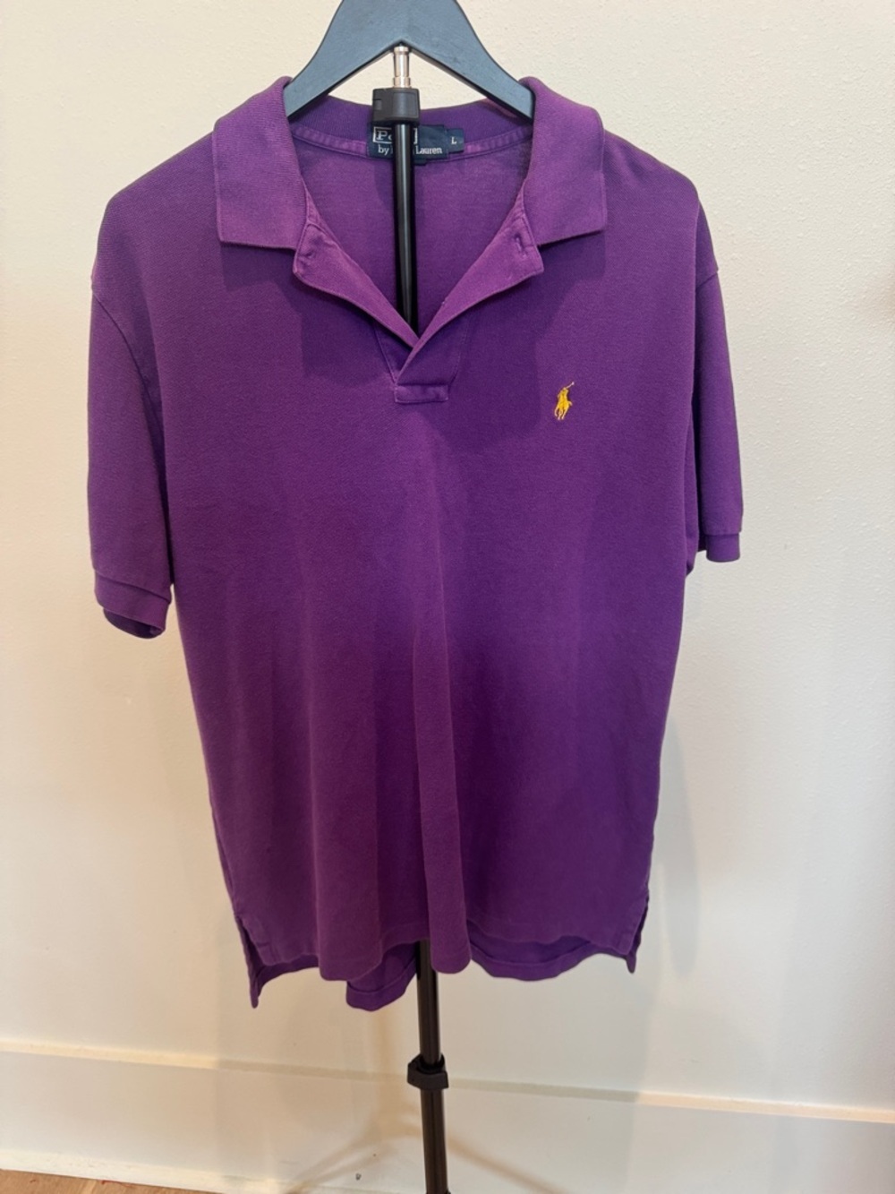 Polo by Ralph Lauren Purple Short-Sleeve Polo with Yellow Logo
